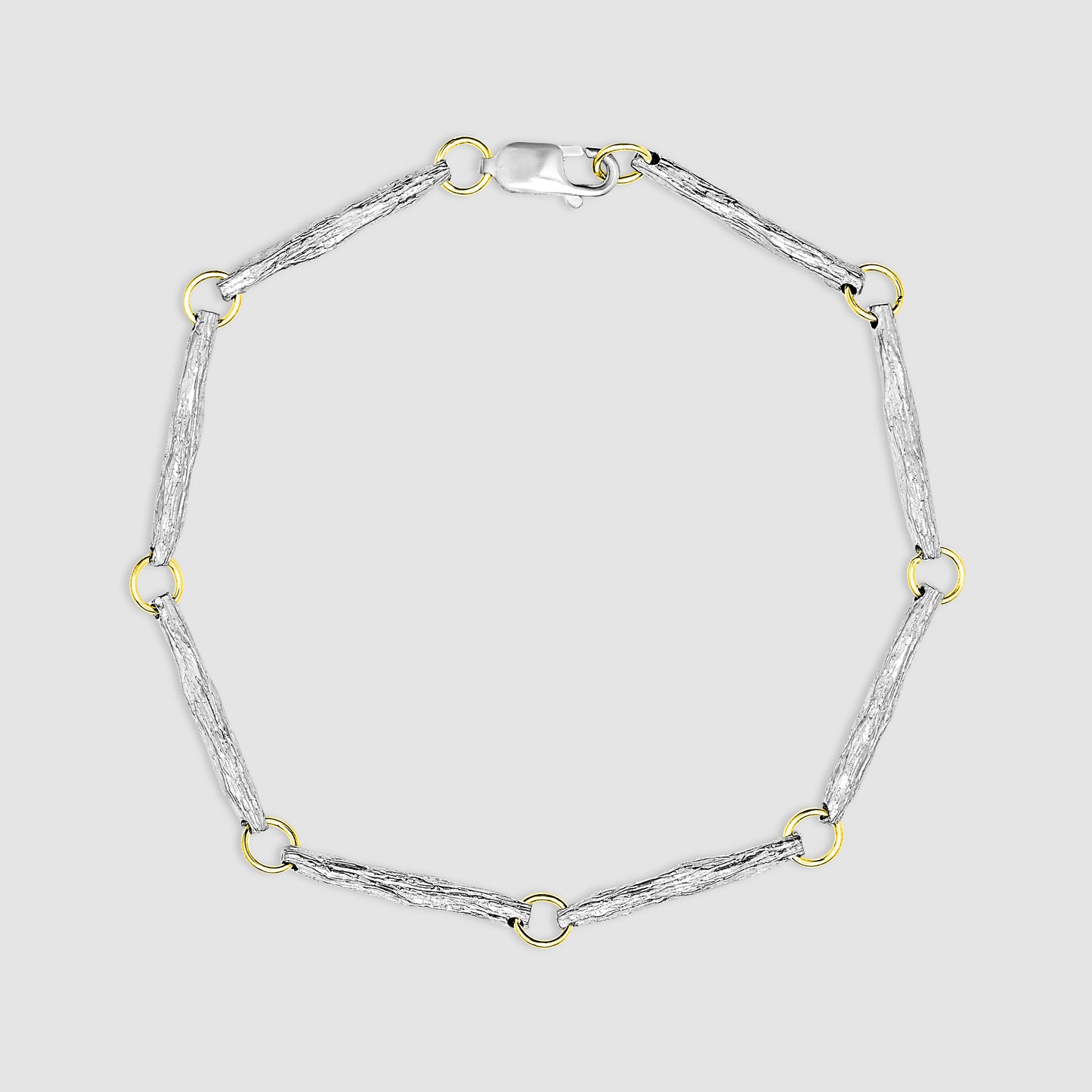 Ashdown Oak Bracelet - Silver With Gold Jump Loops