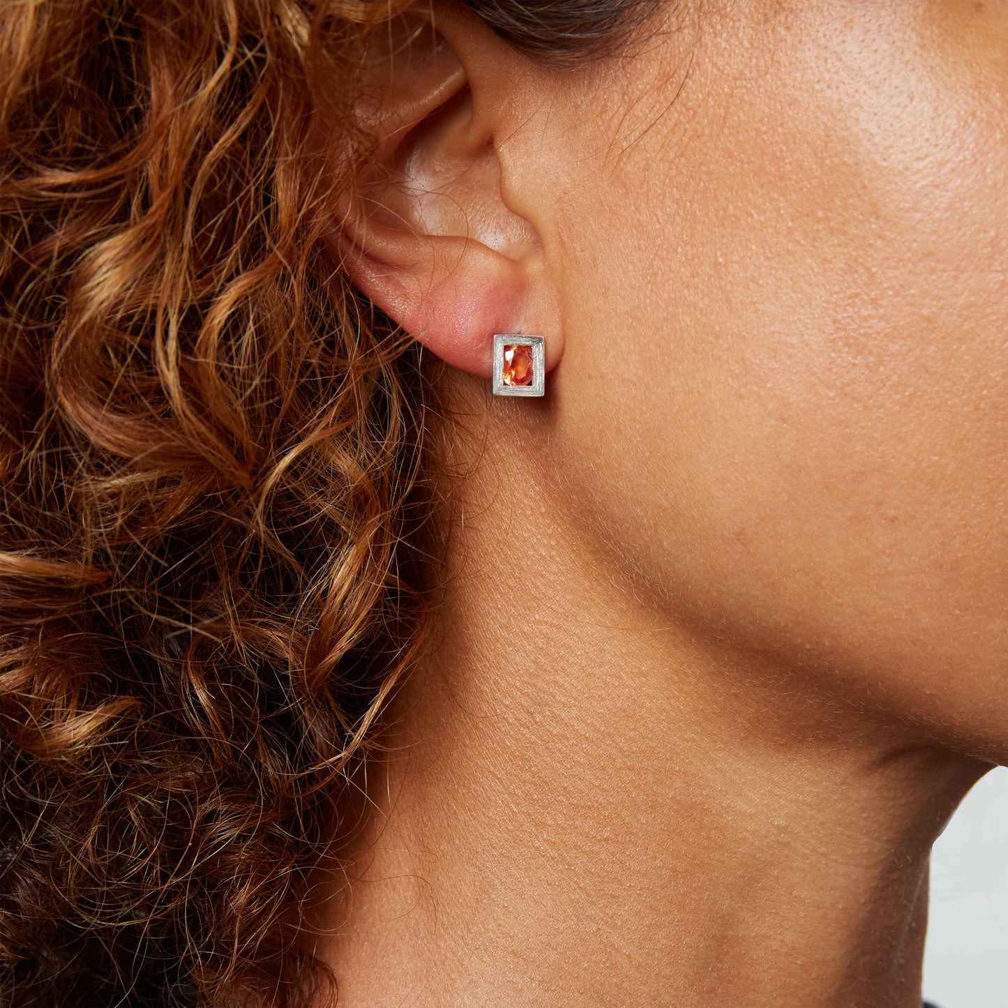 Opposite Earrings - Blue and Orange - Silver