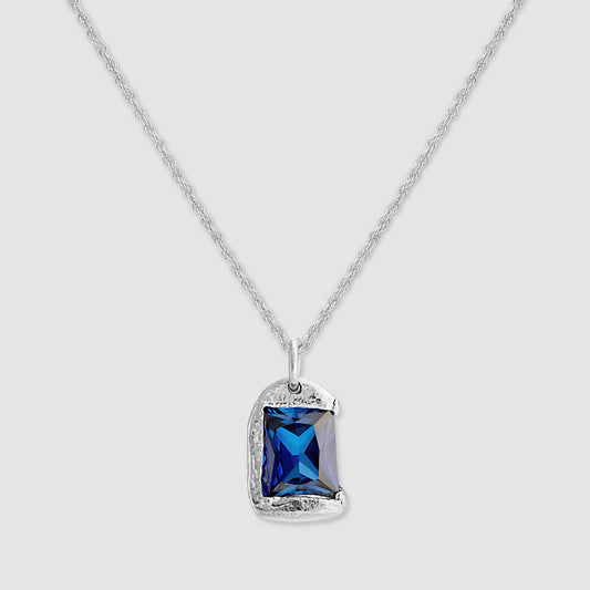 The Rose Pendant - Silver - Blue