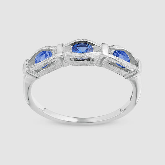 Sacred Oak Ring - Blue - Silver