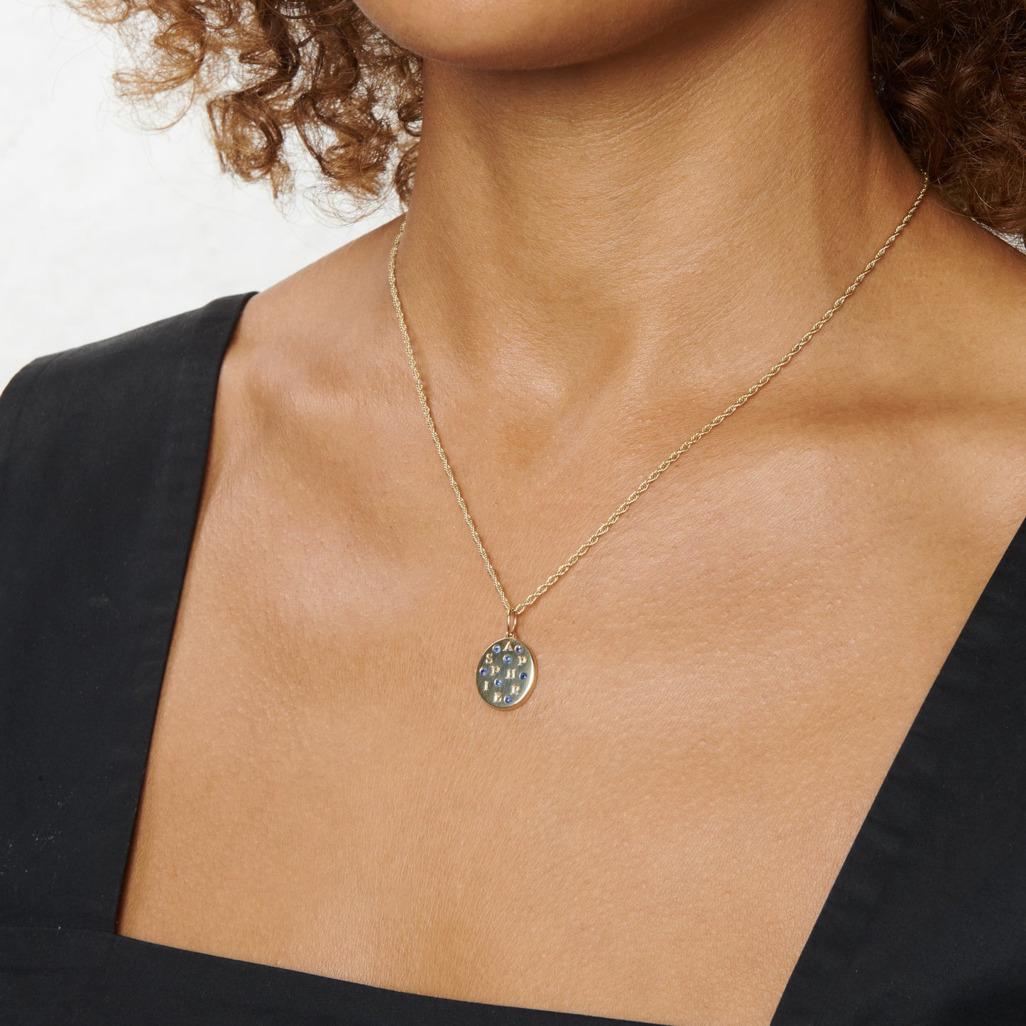 Sapphire Pendant - Blue - Gold