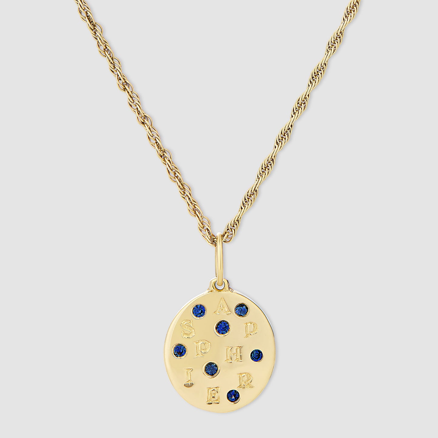 Sapphire Pendant - Blue - Gold