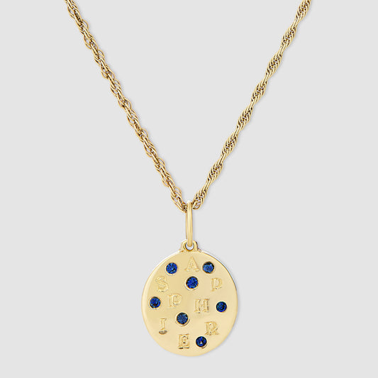 Sapphire Pendant - Blue - Gold