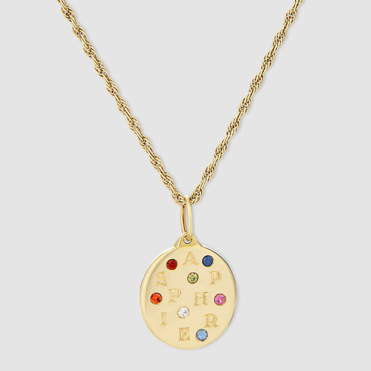 Sapphire Pendant - Multi - Gold