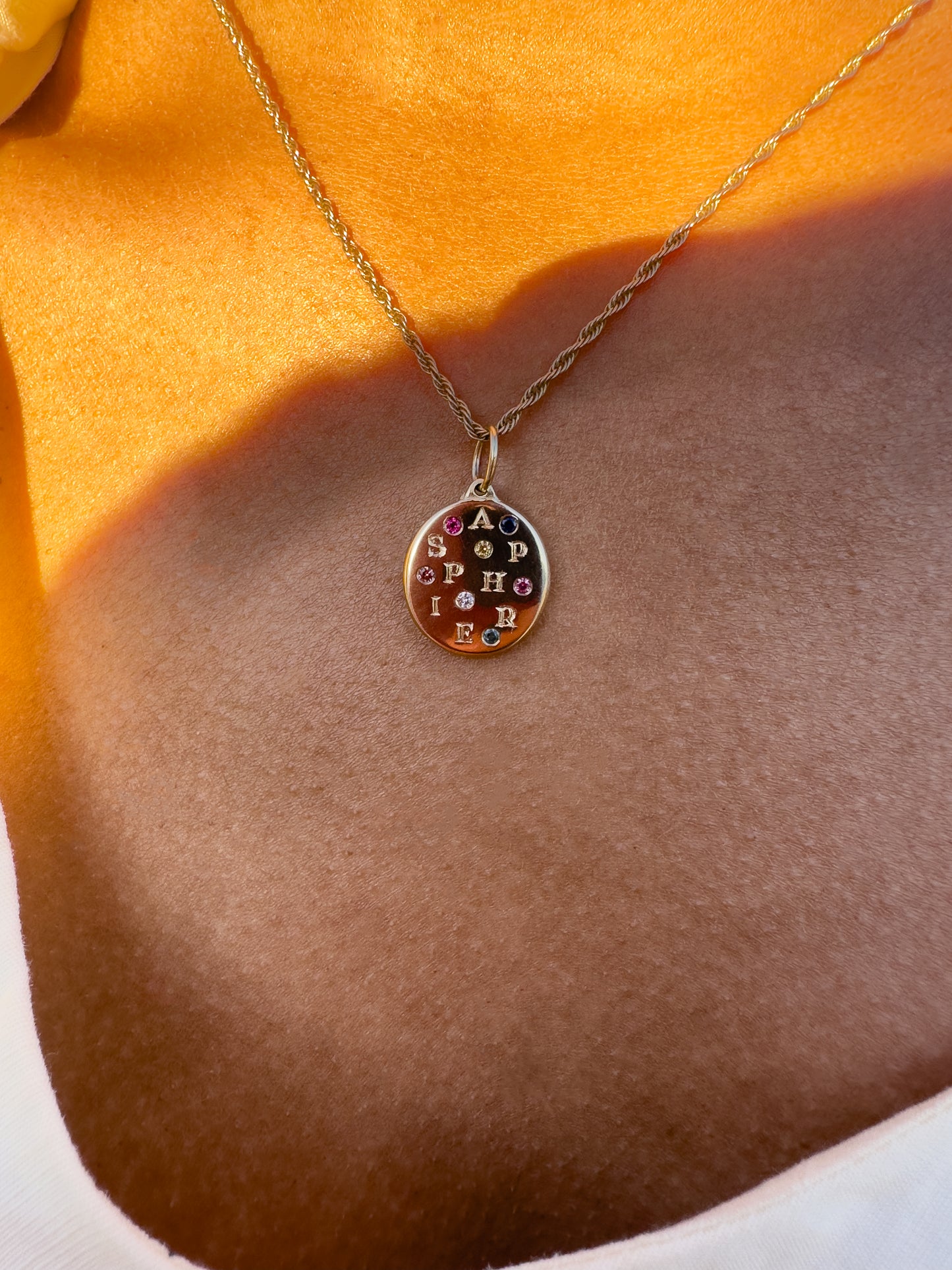Sapphire Pendant - Multi - Gold