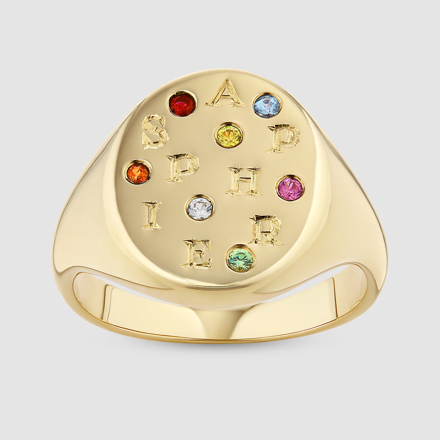Sapphire Signet - Multi - Gold