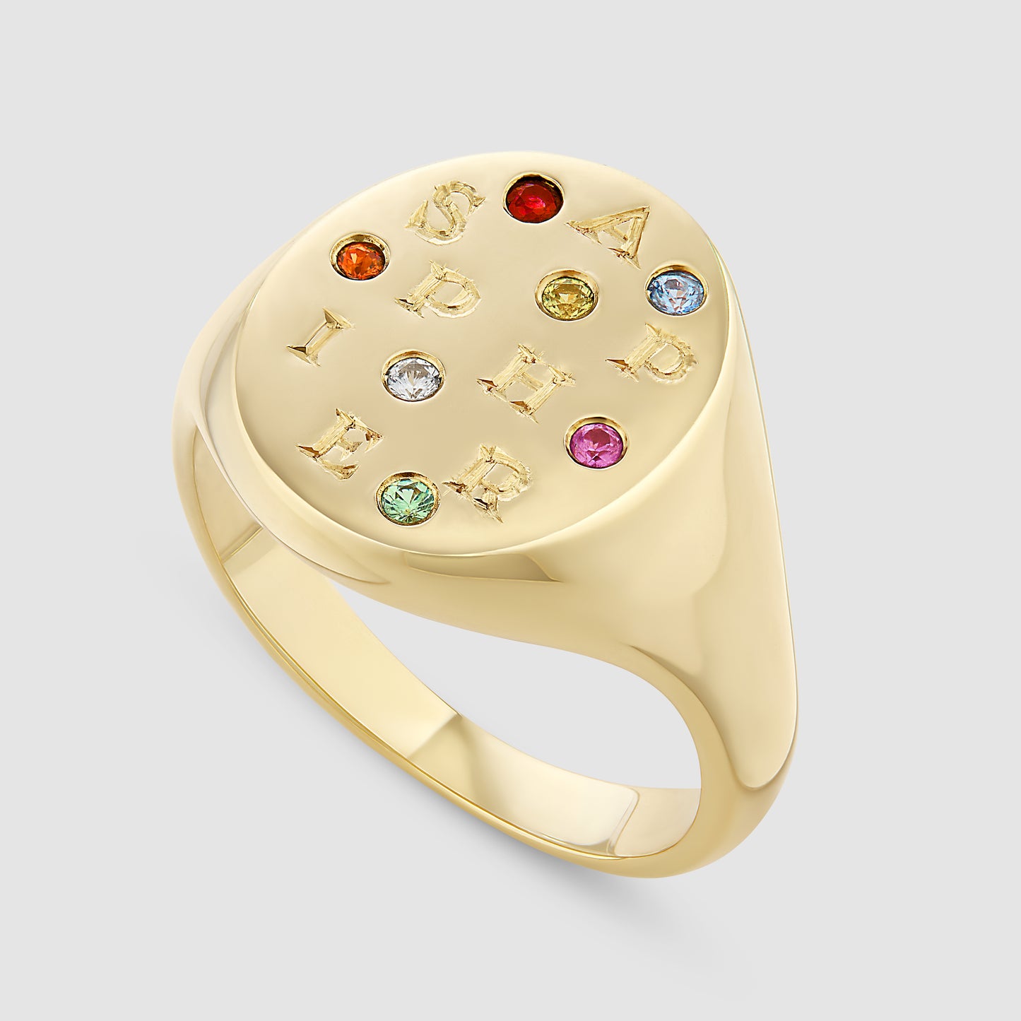 Sapphire Signet - Multi - Gold