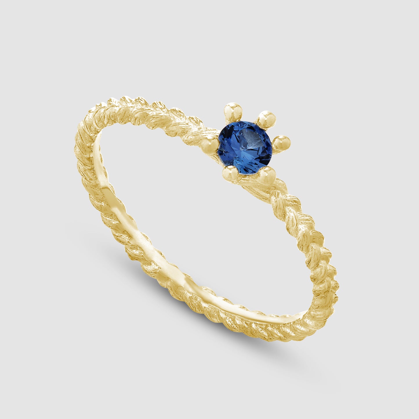 The Single Stone Braid Ring - Gold