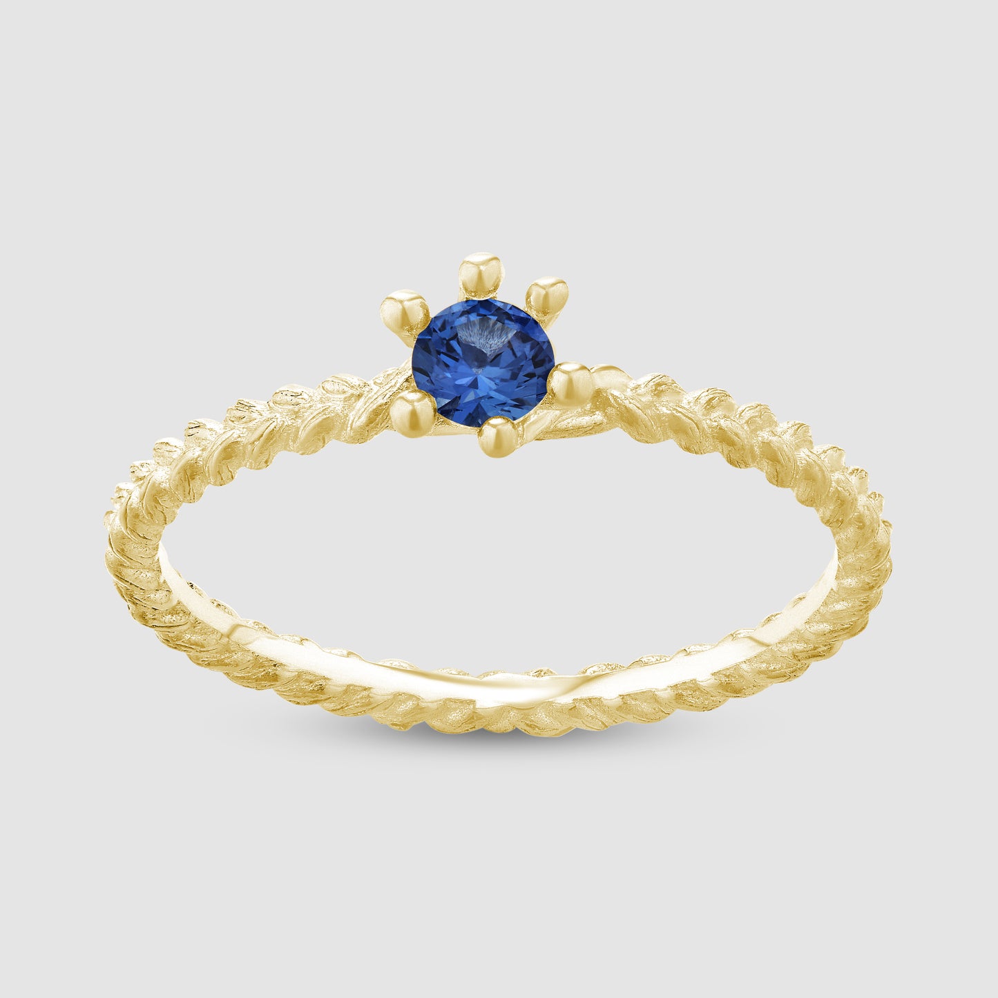 The Single Stone Braid Ring - Gold