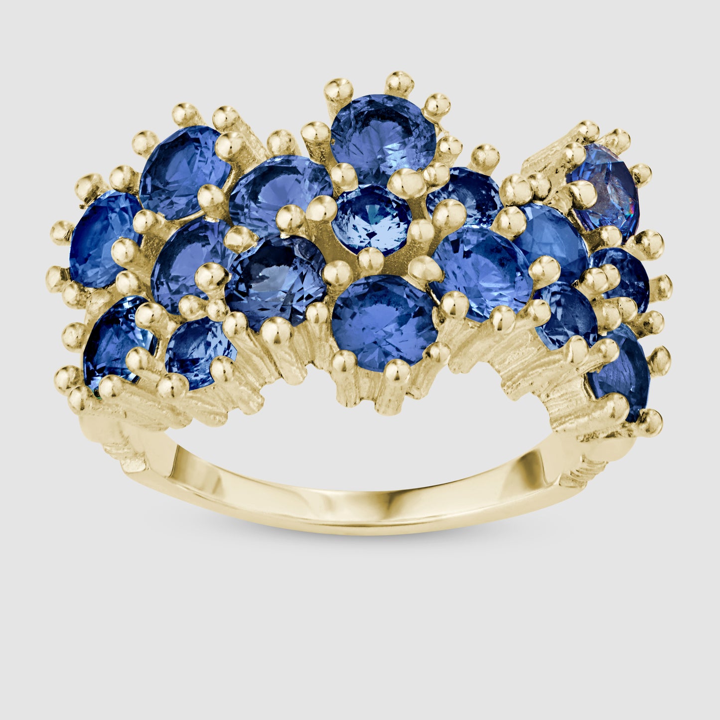 Wild Flower Ring - Blue - Gold