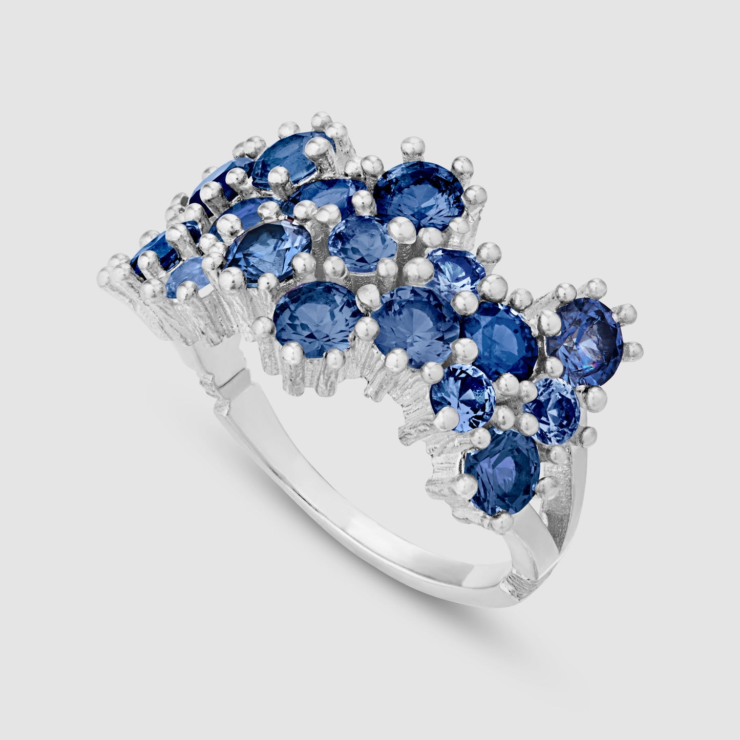 Wild Flower Ring - Blue - Silver