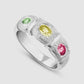 Window Box Ring - Multi - Silver