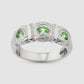 Window Box Ring - Green - Silver