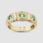 Window Box Ring - Green - Gold