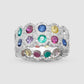 Flowers Grow Together Eternity Ring - Silver - Multi