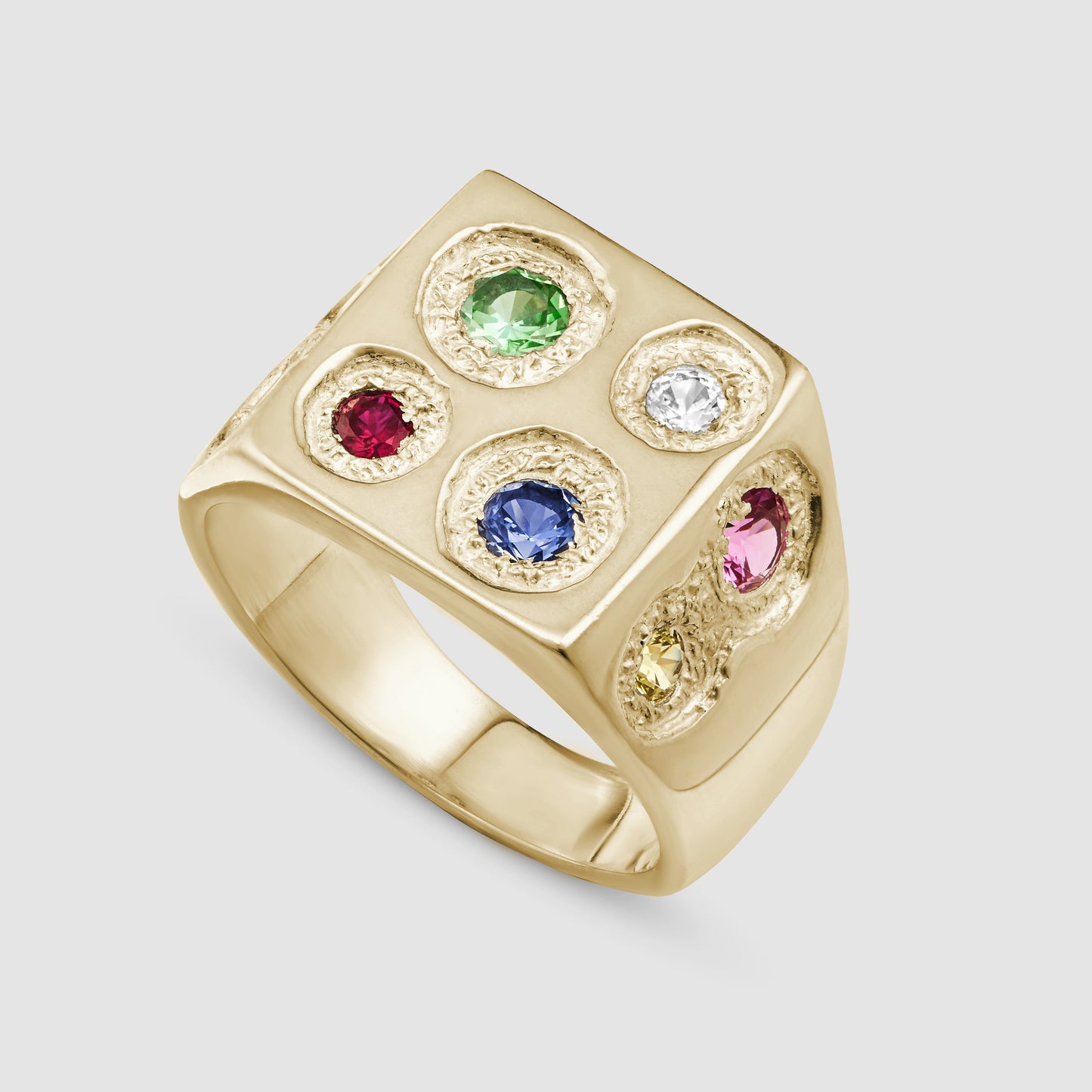 Rectangle Chloroplast Signet - Multi - Gold