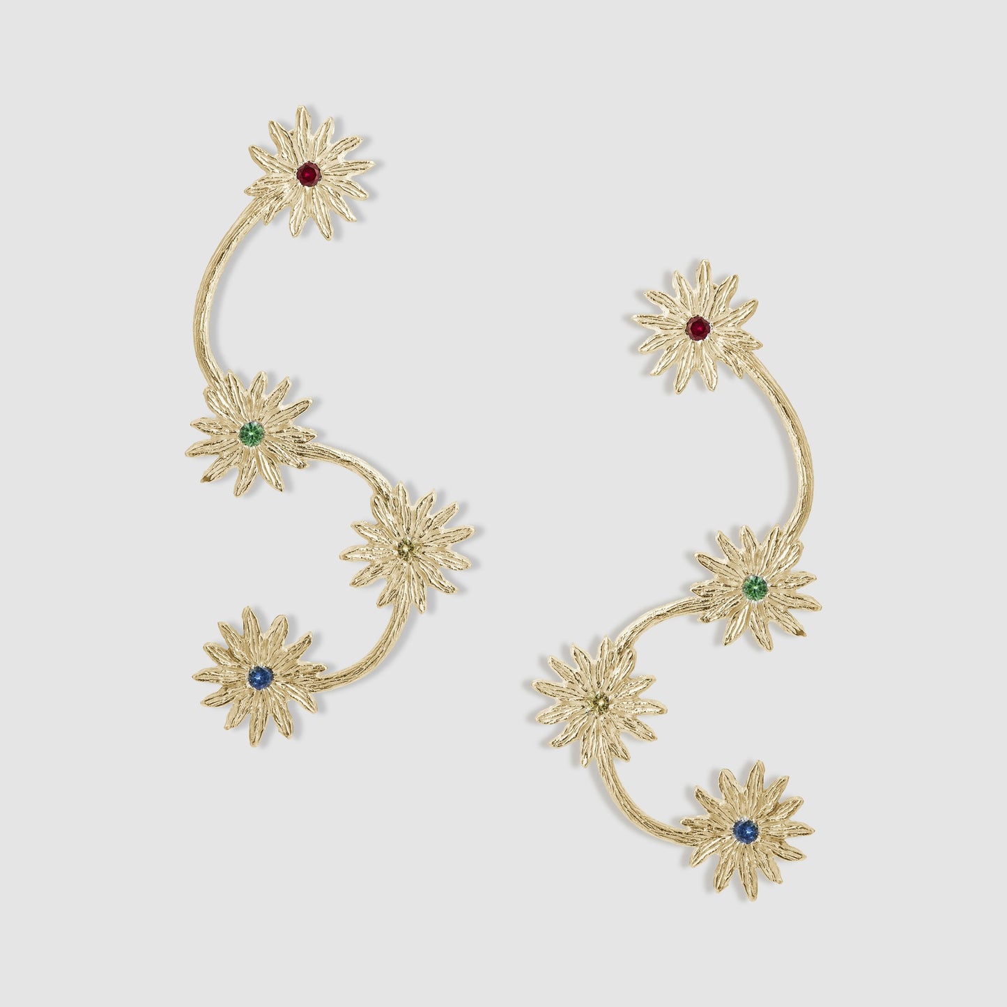 Flowers are Families Earrings - Gold