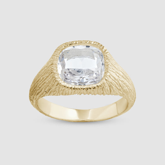 Natures Smile Signet - Gold - Clear