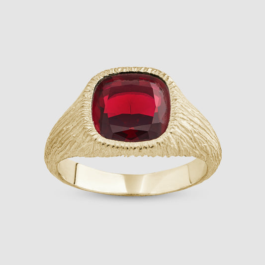 Natures Smile Signet - Gold - Red