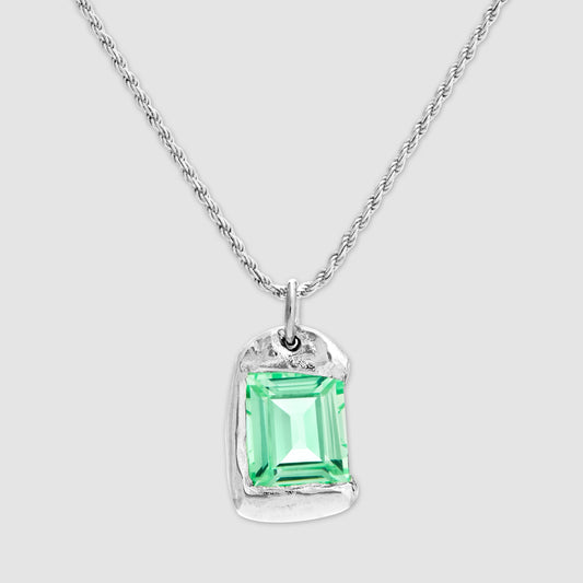 The Rose Pendant - Silver - Green