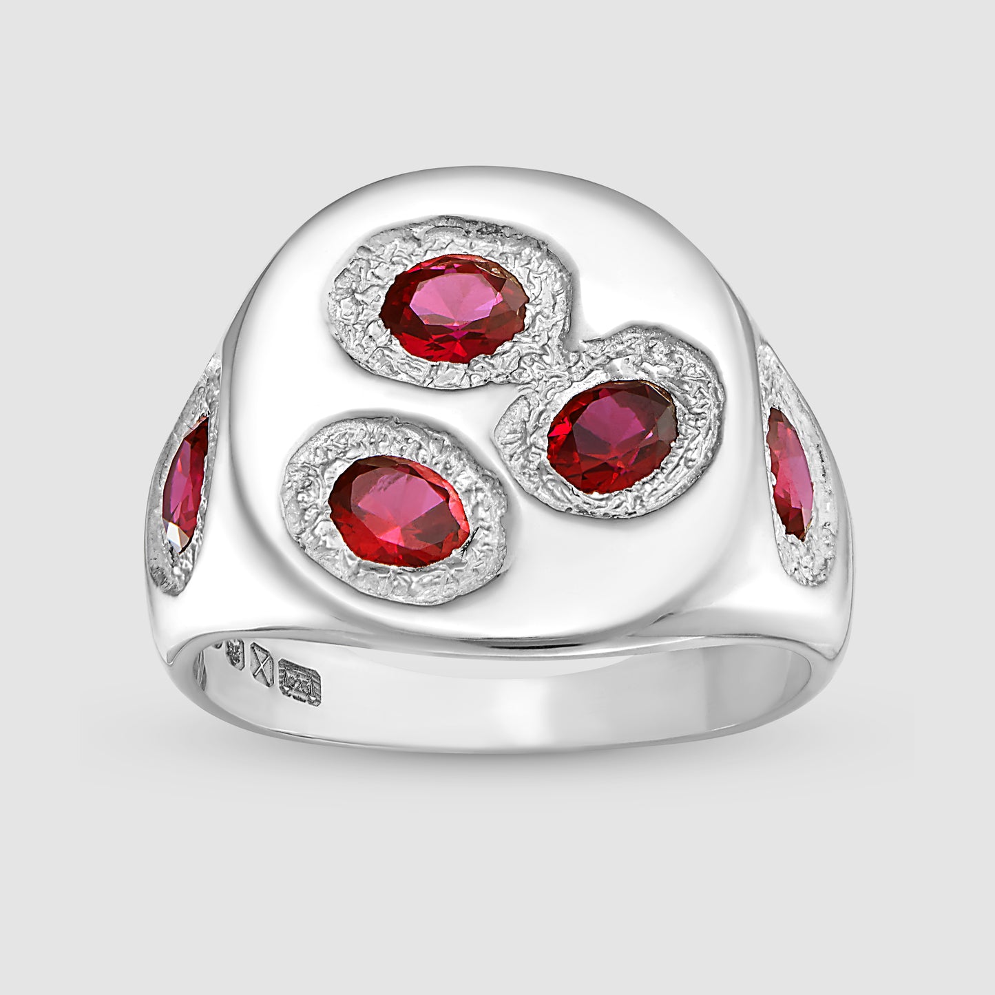 Oval Chloroplast Signet - Red - Silver