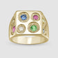 Rectangle Chloroplast Signet - Multi - Gold