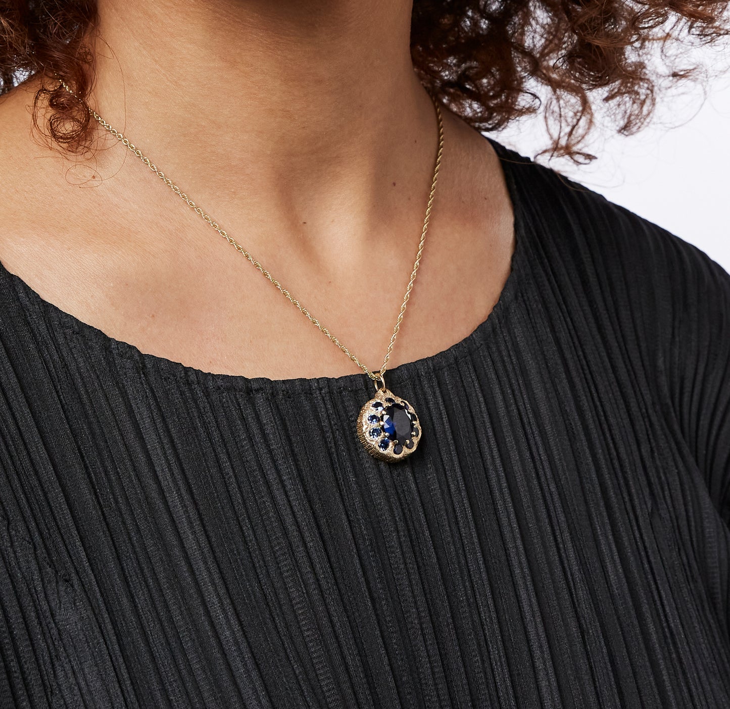 The Burnham Pendant - Blue - Gold