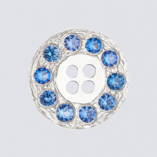 The Burnham Button - Blue - Silver