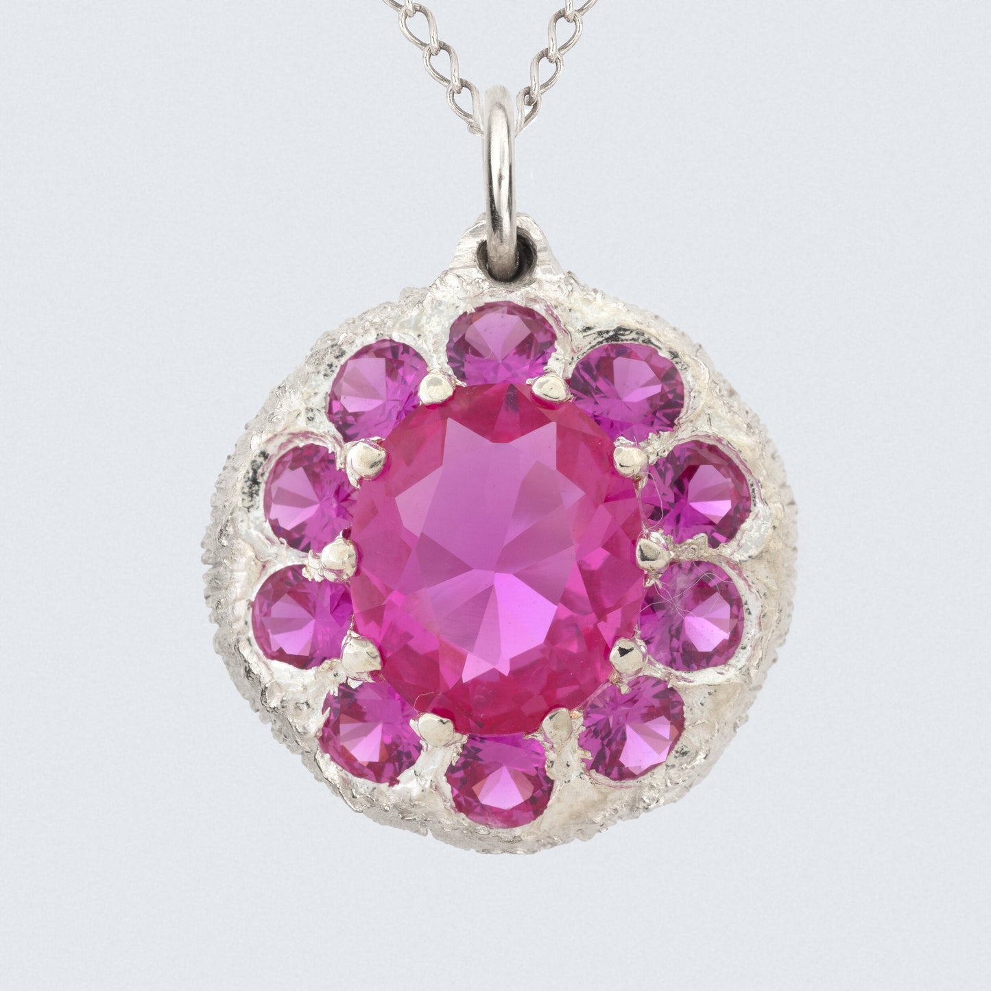 The Burnham Pendant - Pink - Silver