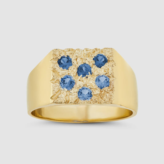 The Mini Rose Garden Signet - Blue - Gold