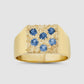 The Mini Rose Garden Signet - Blue - Gold