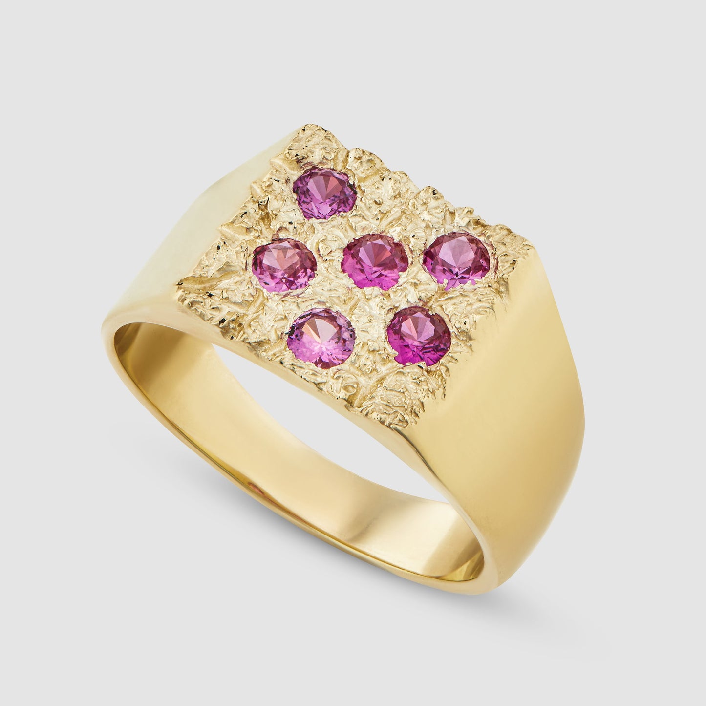 The Mini Rose Garden Signet - Pink - Gold