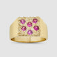 The Mini Rose Garden Signet - Pink - Gold