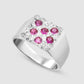 The Mini Rose Garden Signet - Pink - Silver