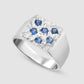 The Mini Rose Garden Signet - Blue - Silver