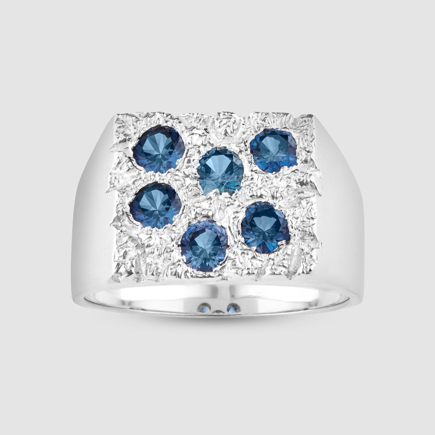 The Rose Garden Signet - Blue - Silver