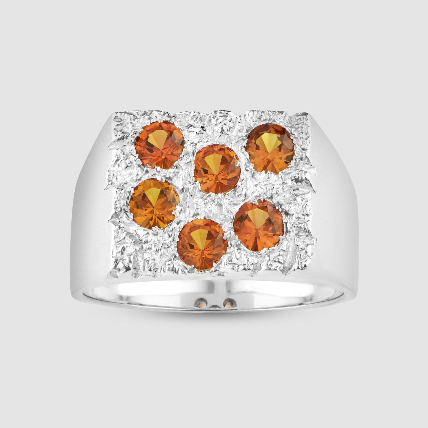 The Rose Garden Signet - Orange - Silver