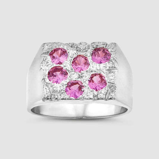 The Rose Garden Signet - Pink - Silver