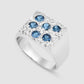 The Rose Garden Signet - Blue - Silver