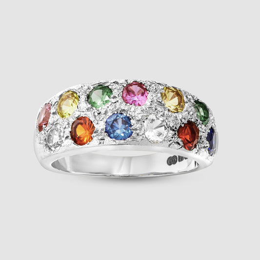 The Riviera Ring - Silver - Multi