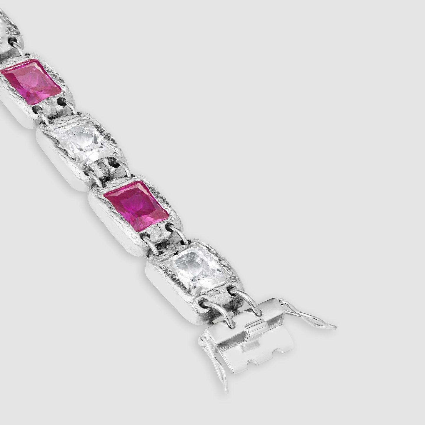 The Rose Bracelet - Silver - Pink and Clear