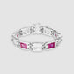 The Rose Bracelet - Silver - Pink and Clear