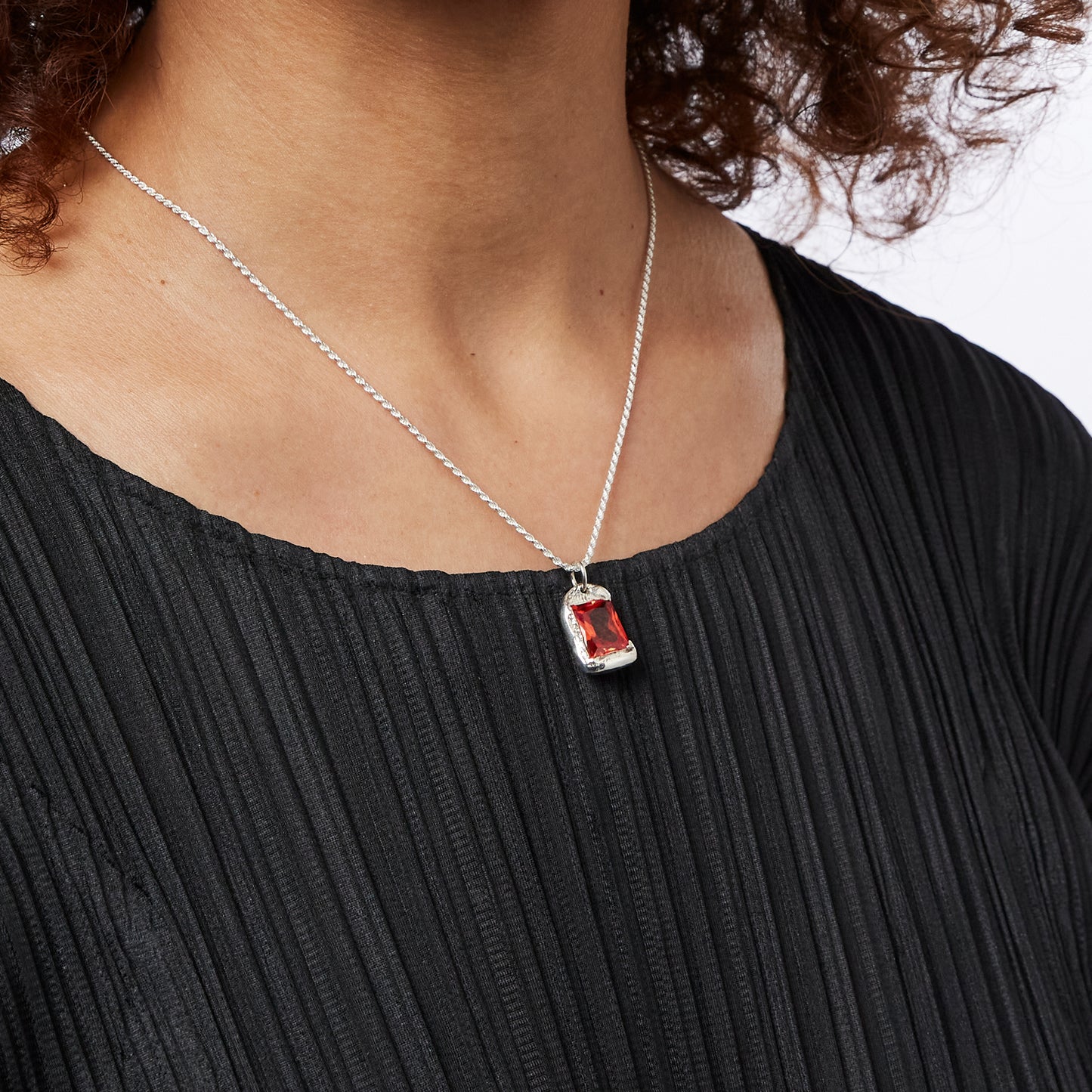 The Rose Pendant - Silver - Orange