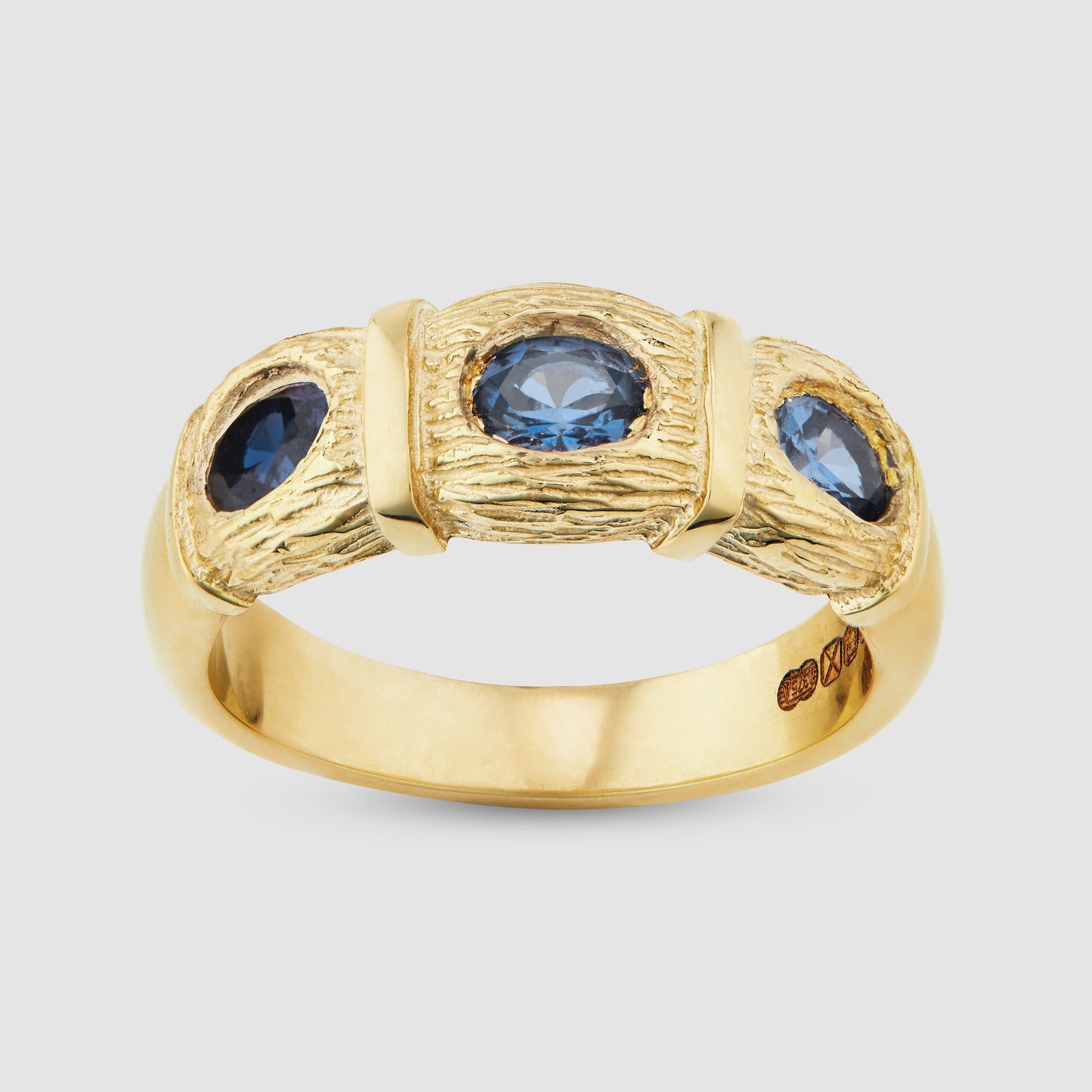 Window Box Ring - Blue - Gold