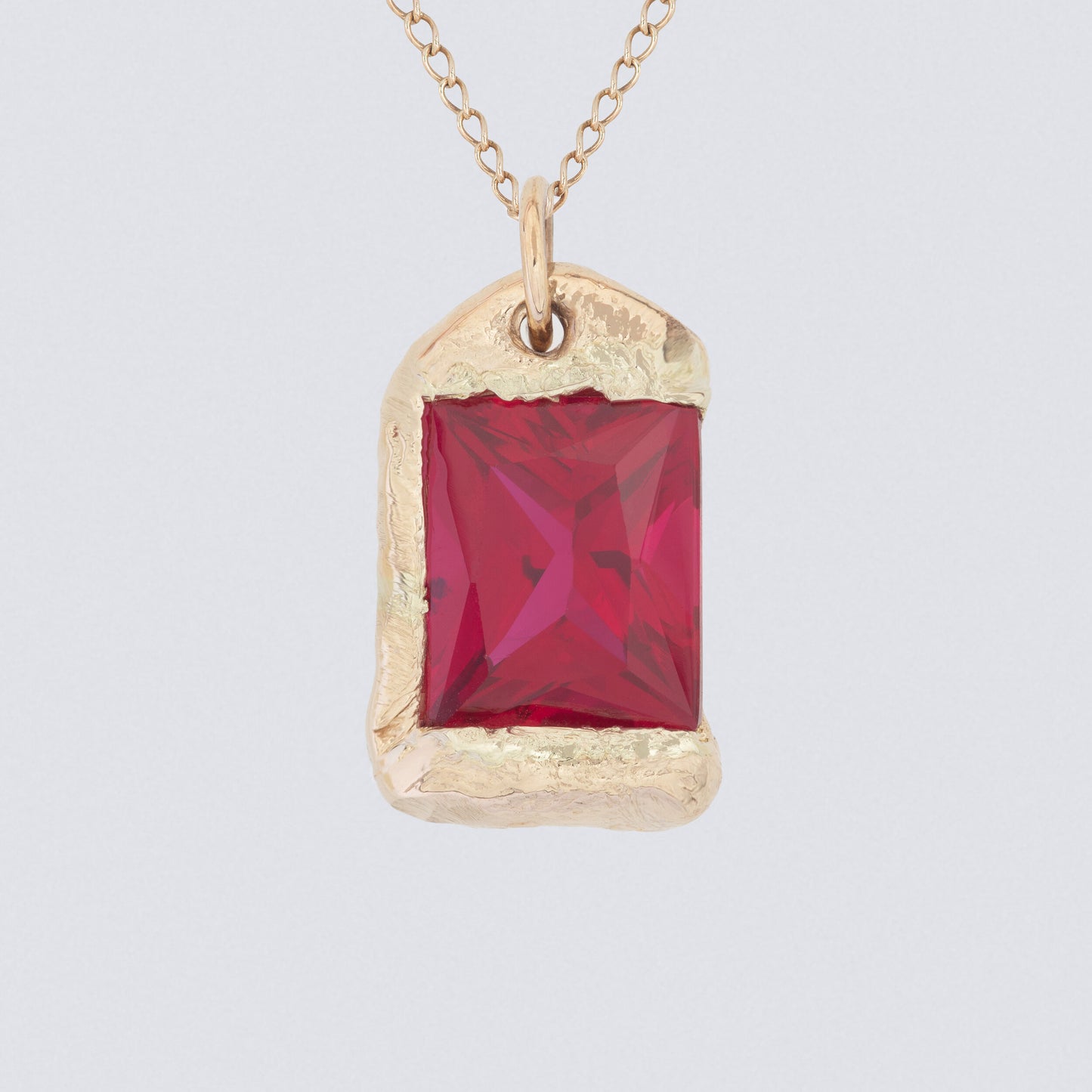 The Rose Pendant - Gold - Red