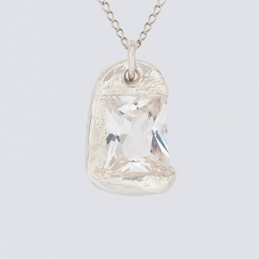 The Rose Pendant - Silver - Clear